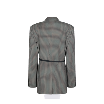 Wrap Tailored Jacket in Khaki/Brown - Image 6