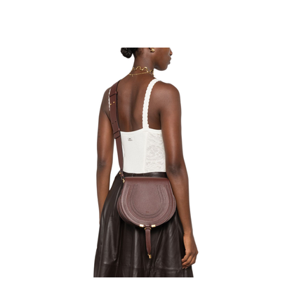 Marcie Saddle Bag in Grained Leather - Image 5