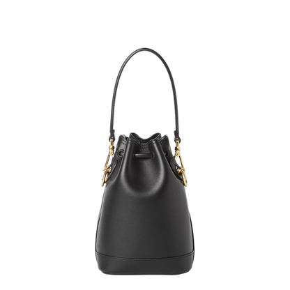 Mon Tresor Mini Leather Bucket Bags- Black - Image 3