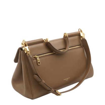 My Sicily Handbag in Plongé Calfskin in Brown - Image 2