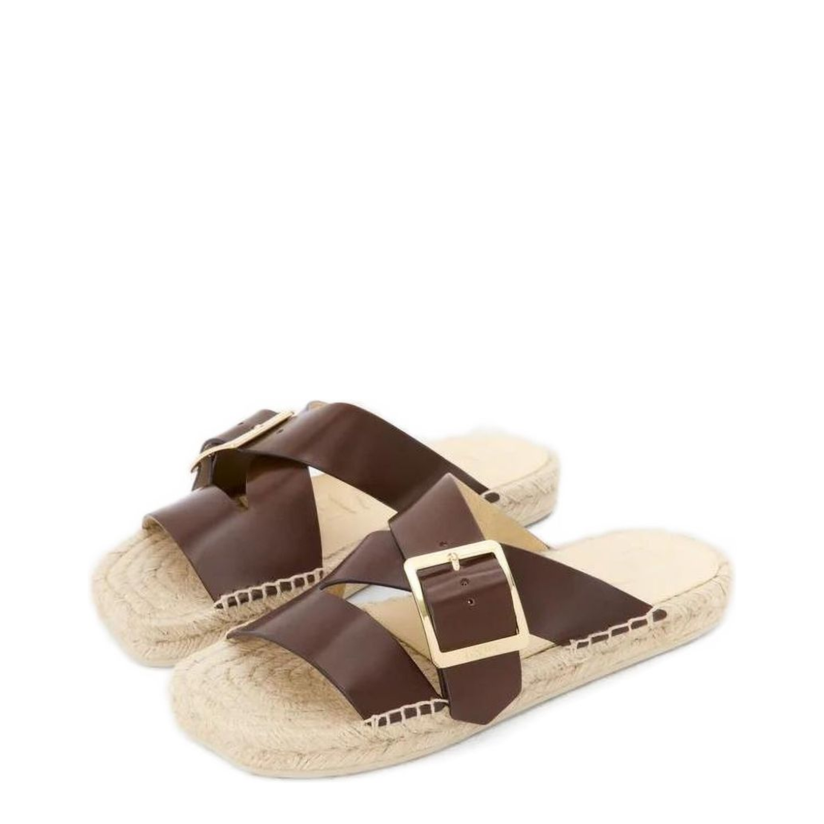 Petal Espadrille Platform Slide in Vegetable-Tanned Calfskin - Image 4