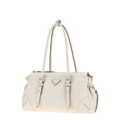 Chalk Leather Medium Bonnie Shoulder Bag - Image 2