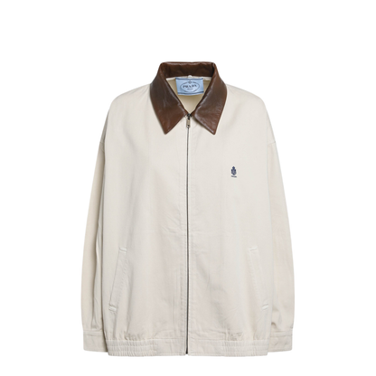 Garment-Dyed Old Gabardine Blouson With Embroidery - Image 1