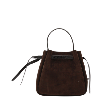 Romy Suede Bucket Bag - Dark Cocoa - Image 4