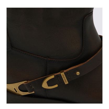 Charlie Dark Brown Leather Boots - Image 8
