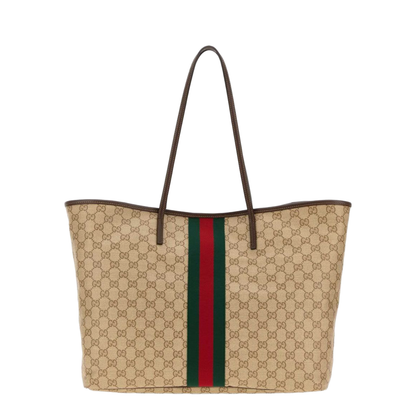 Tribeca Large Canvas Tote - Sand and Brown GG Canvas - Image 1