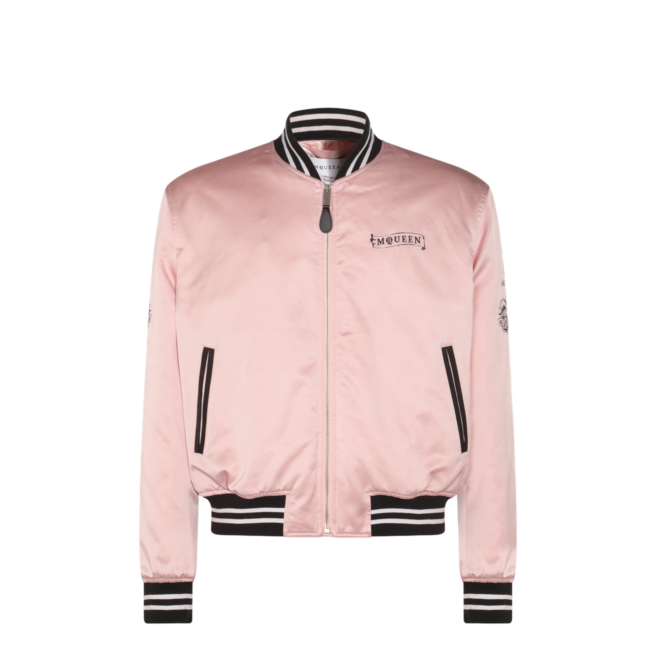 Pink And Black Cotton Casual Jacket - Image 2