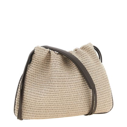 BC Duo Raffia-Effect Cotton Blend Crossbody Bag - Beige - Image 2