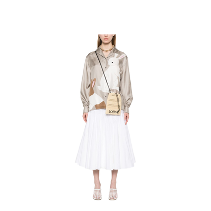 Paula's Ibiza Raffia Crossbody Pouch - Natural/Black - Image 4
