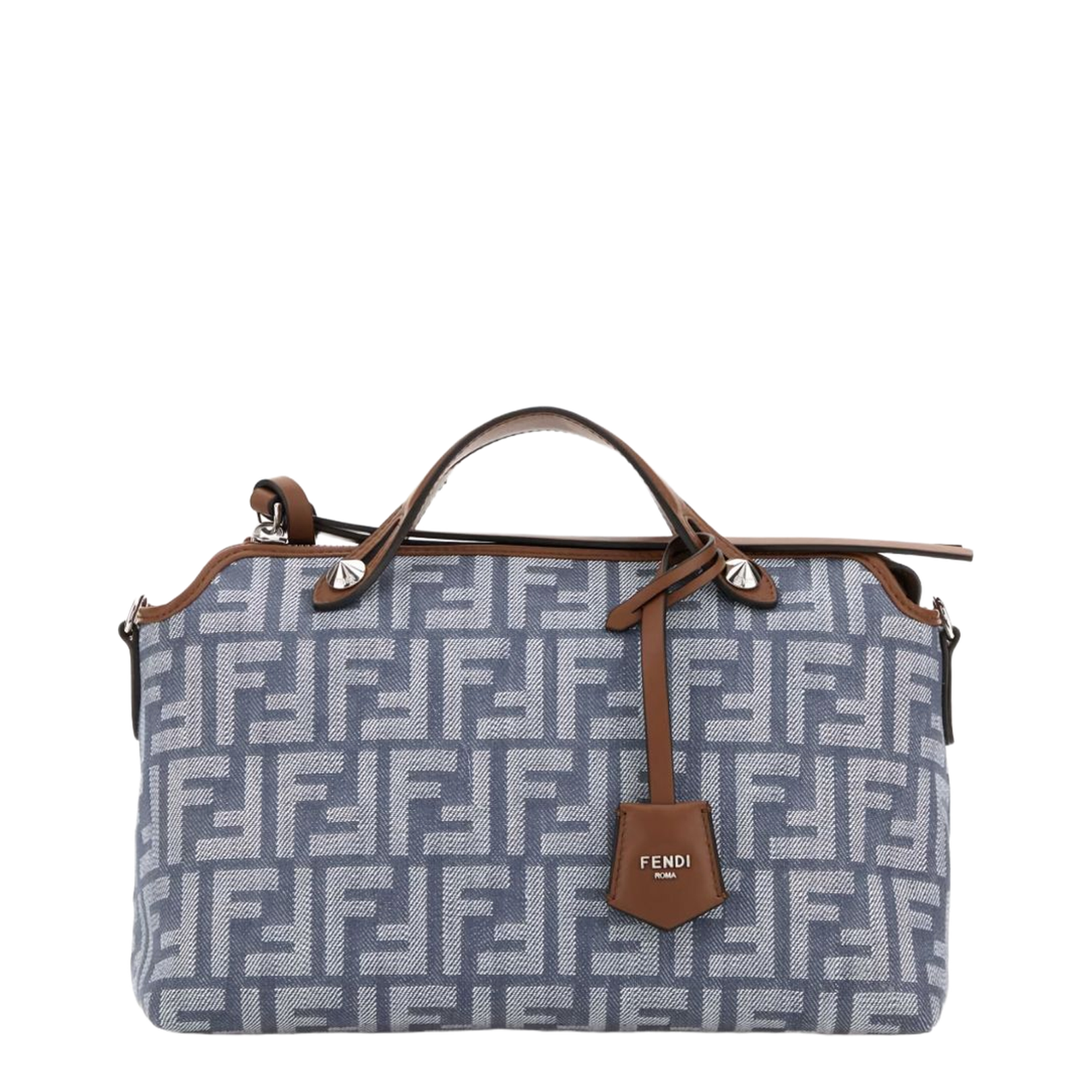 By The Way Medium Jacquard Shoulder Bags - Blue - Image 1