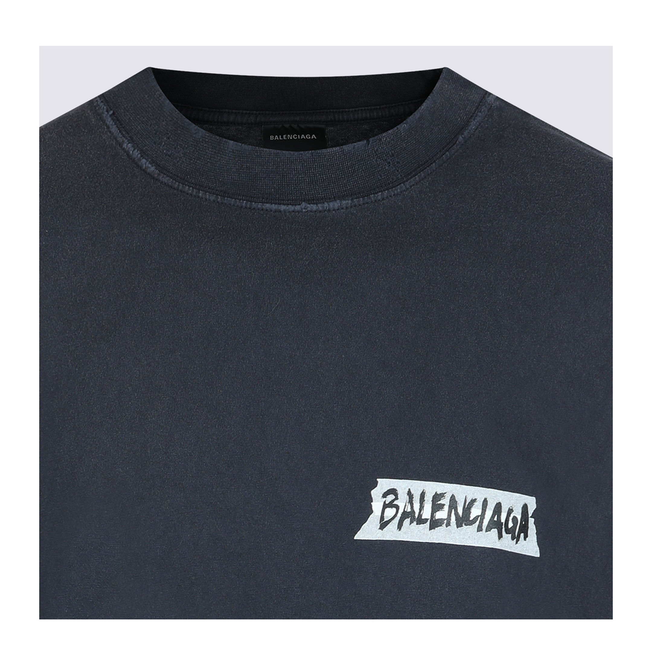 Masking Tape T-shirt Medium Fit in Faded Black - Image 5