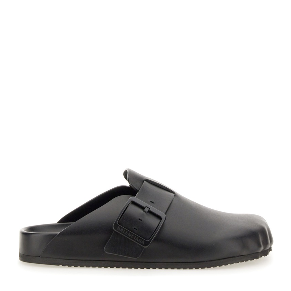 Balenciaga Black Sunday Clogs with Logo Strap - Image 1