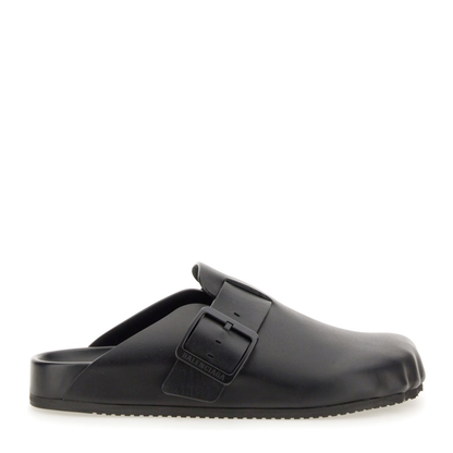 Balenciaga Black Sunday Clogs with Logo Strap - Image 1