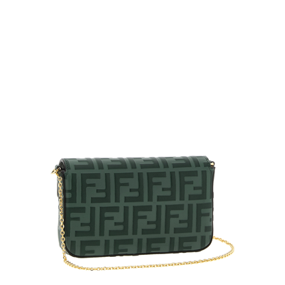 FF Diamonds Calfskin Wallet - Green - Image 1