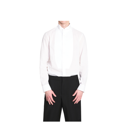 Light Chambray Cotton Shirt in White - Image 1