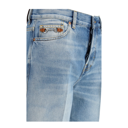 Cotton Denim Flare Jeans - Image 3