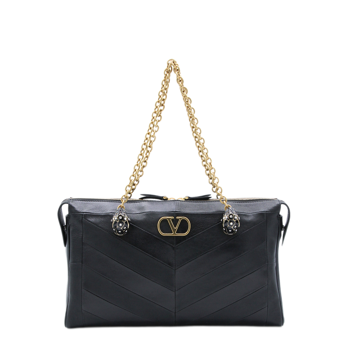 Panthea Nappa Leather Shoulder Bag - Black - Image 1