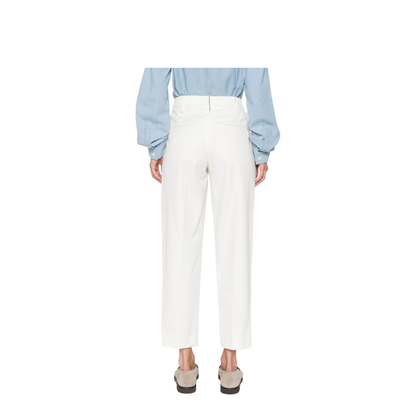 Stretch Cotton Cover Slouchy Trousers with Monili - Image 4