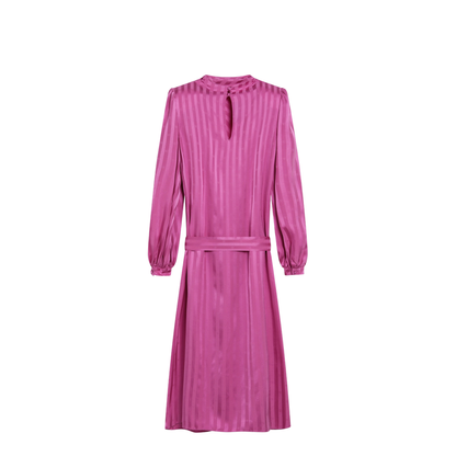Fuchsia Silk Jacquard Midi Dress - Image 2