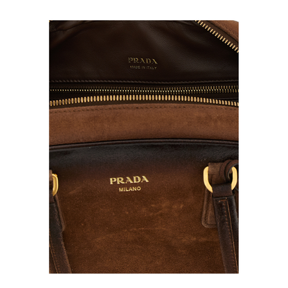 Bowling Medium Suede Bag Brown - Image 4