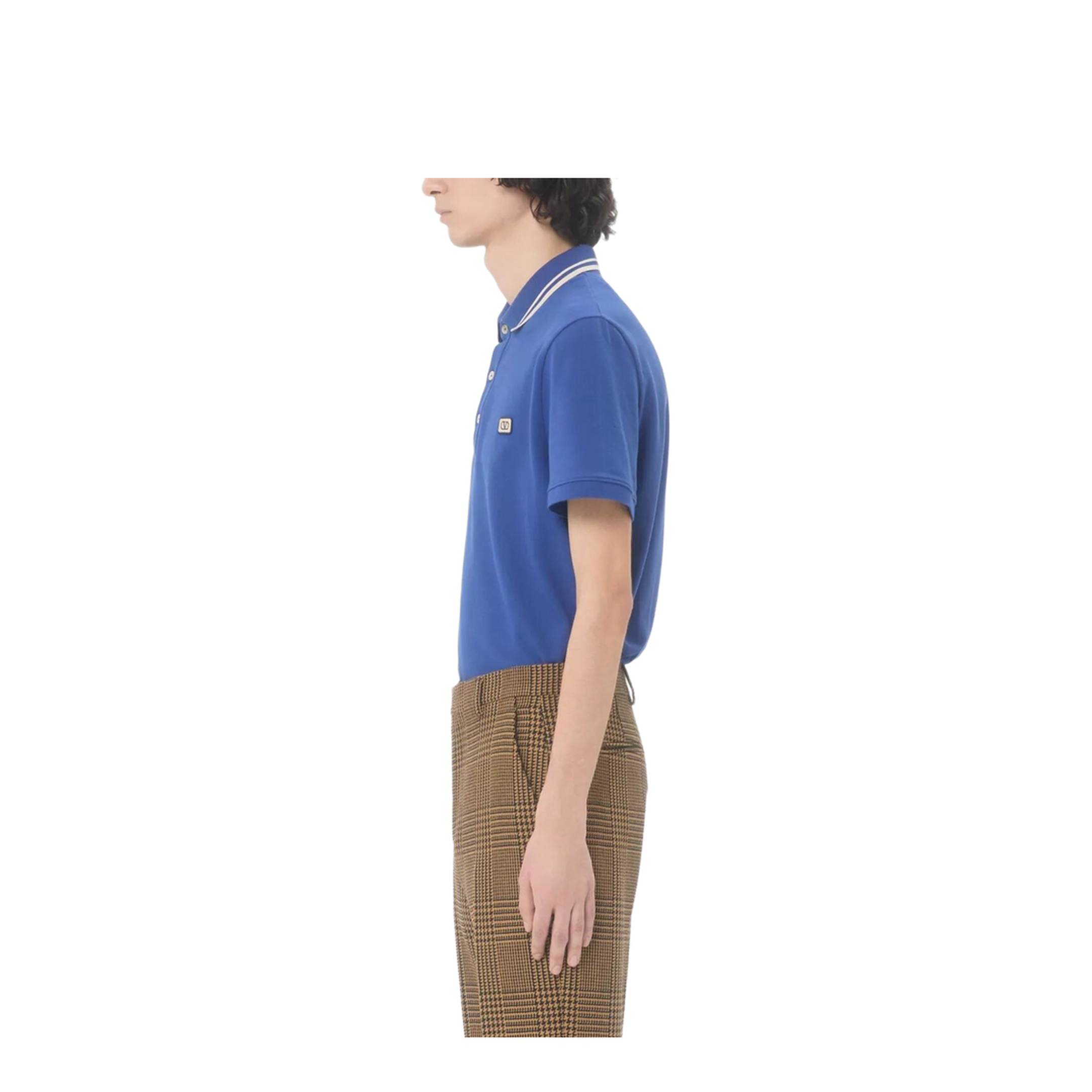 Cotton Piqué Polo Shirt with Vlogo Patch - Image 5