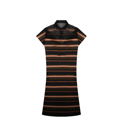 MIDI DRESS WITH HORIZONTAL STRIPE PRINT - Image 4