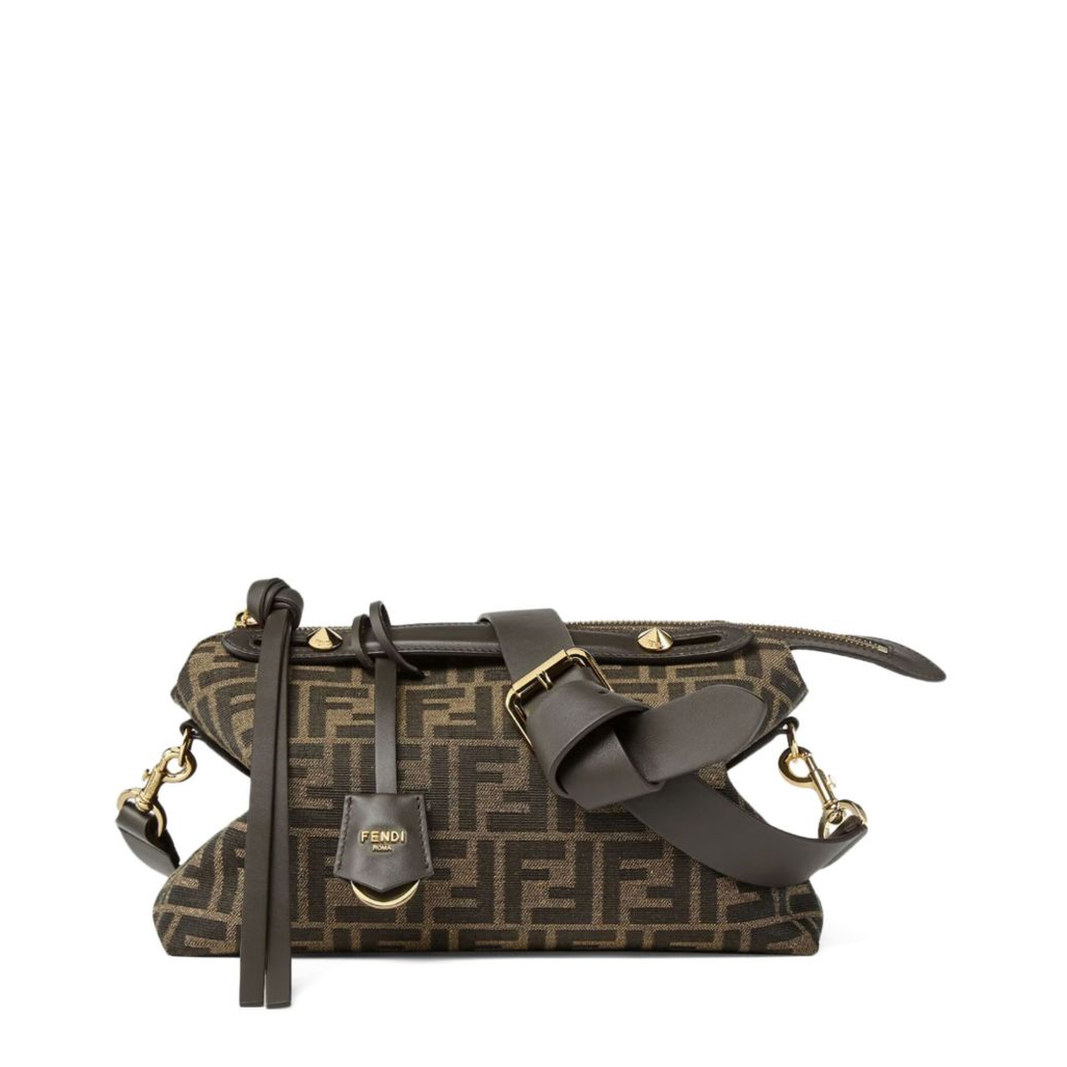 By The Way Medium Jacquard Shoulder Bags - Brown - Image 4