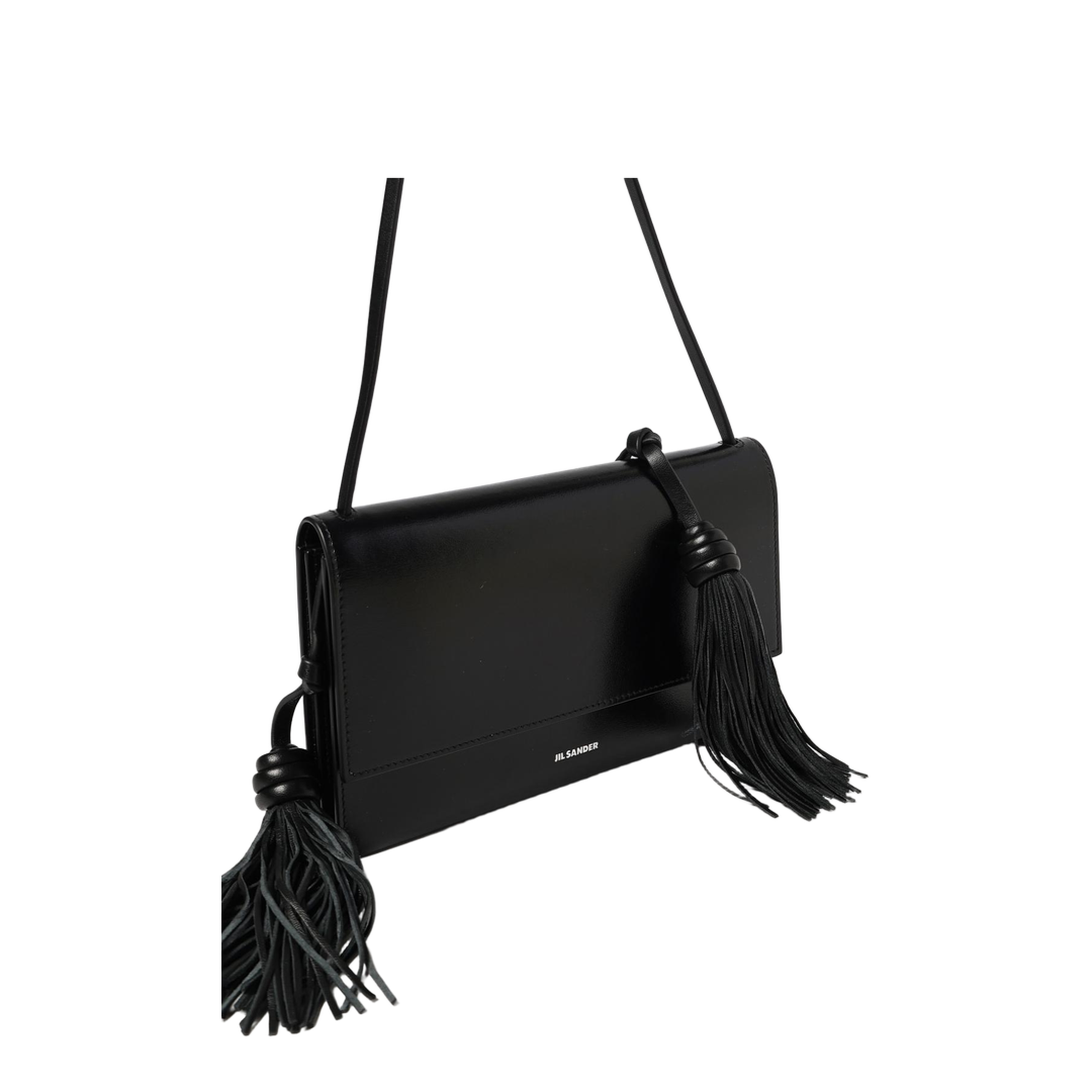 Leather Crossbody Bag with Side Tassels - Image 4