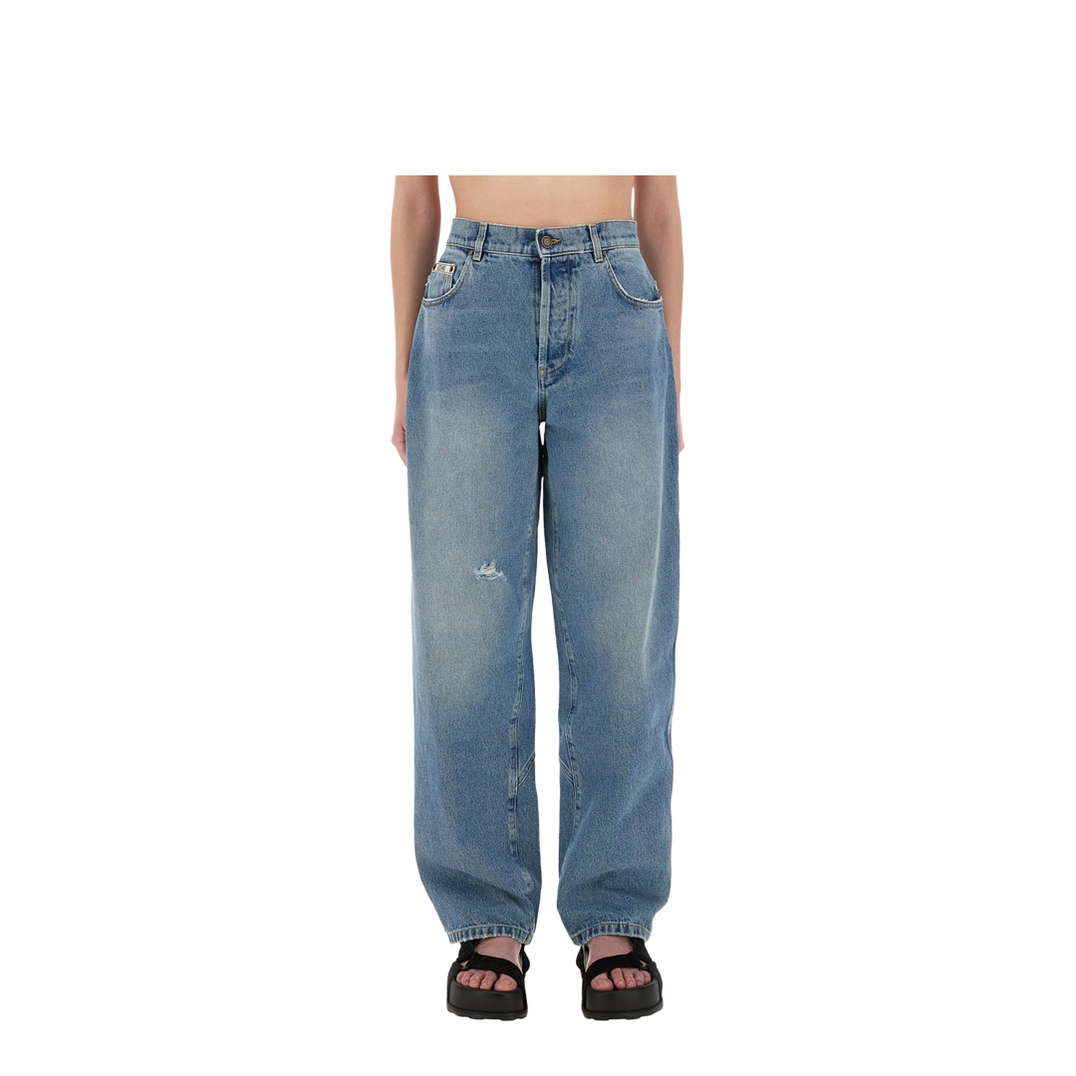 Wide Leg Jeans - Blue - Image 1