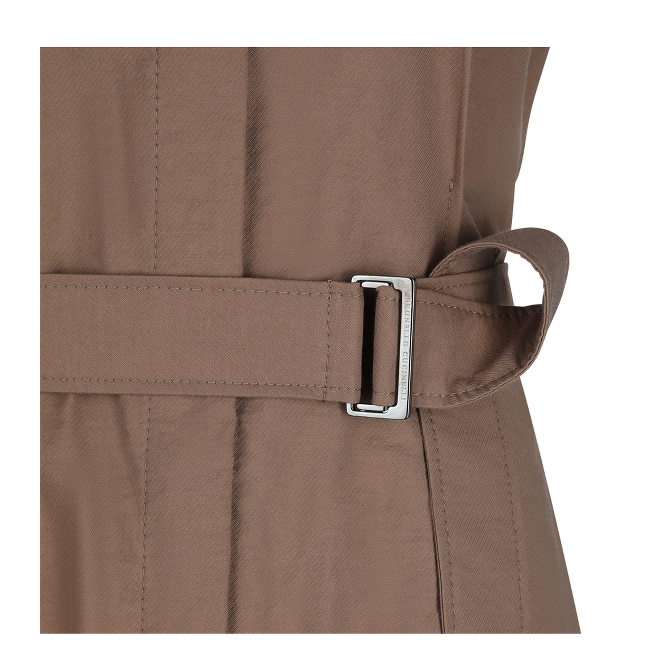 Long Sleeveless Cotton Dress with Belt at the Waist - Image 8