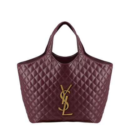 ICARE Quilted Nappa Tote Bag - Rouge Cabernet - Image 1
