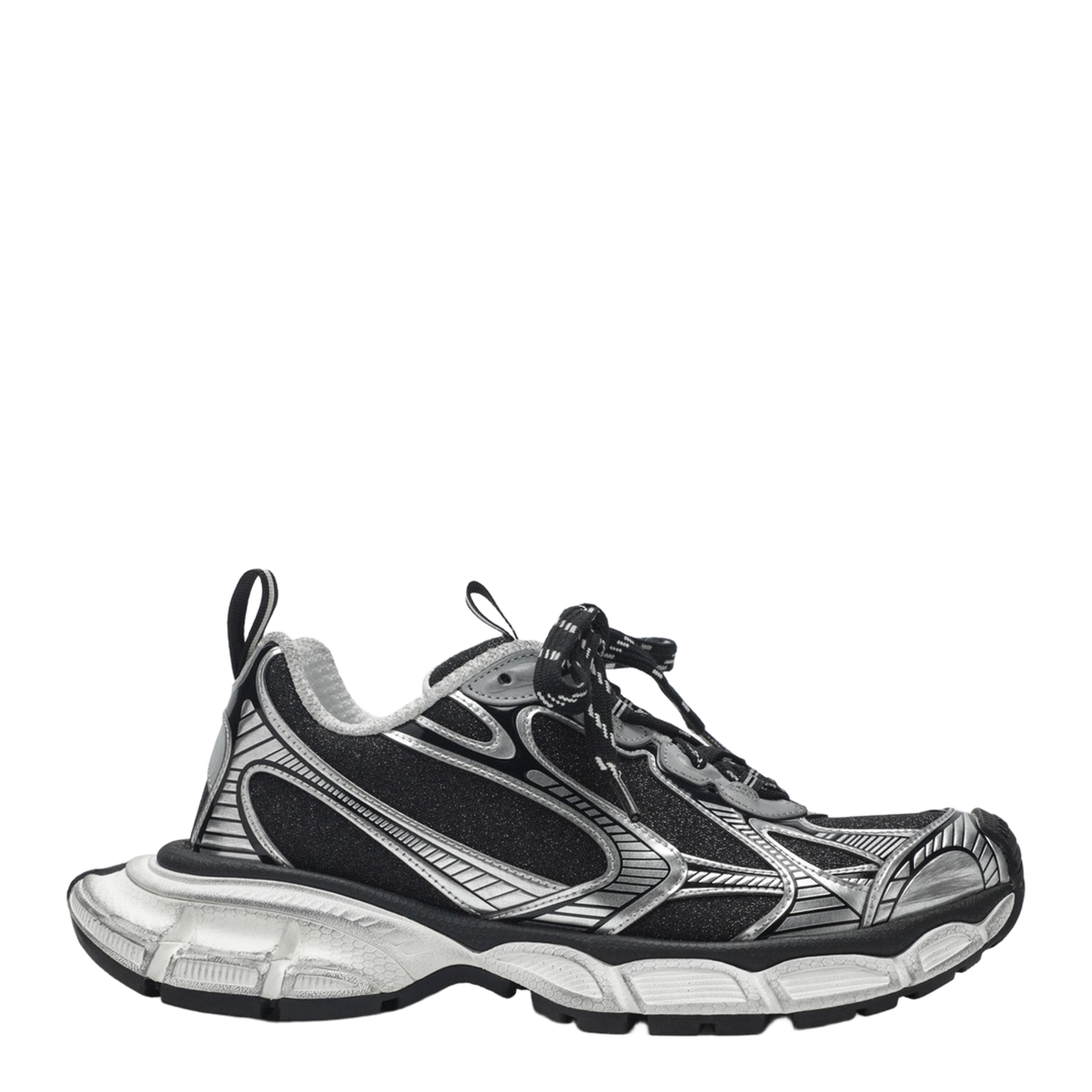 3XL Sneakers in Black and Silver with Glitter - Image 1