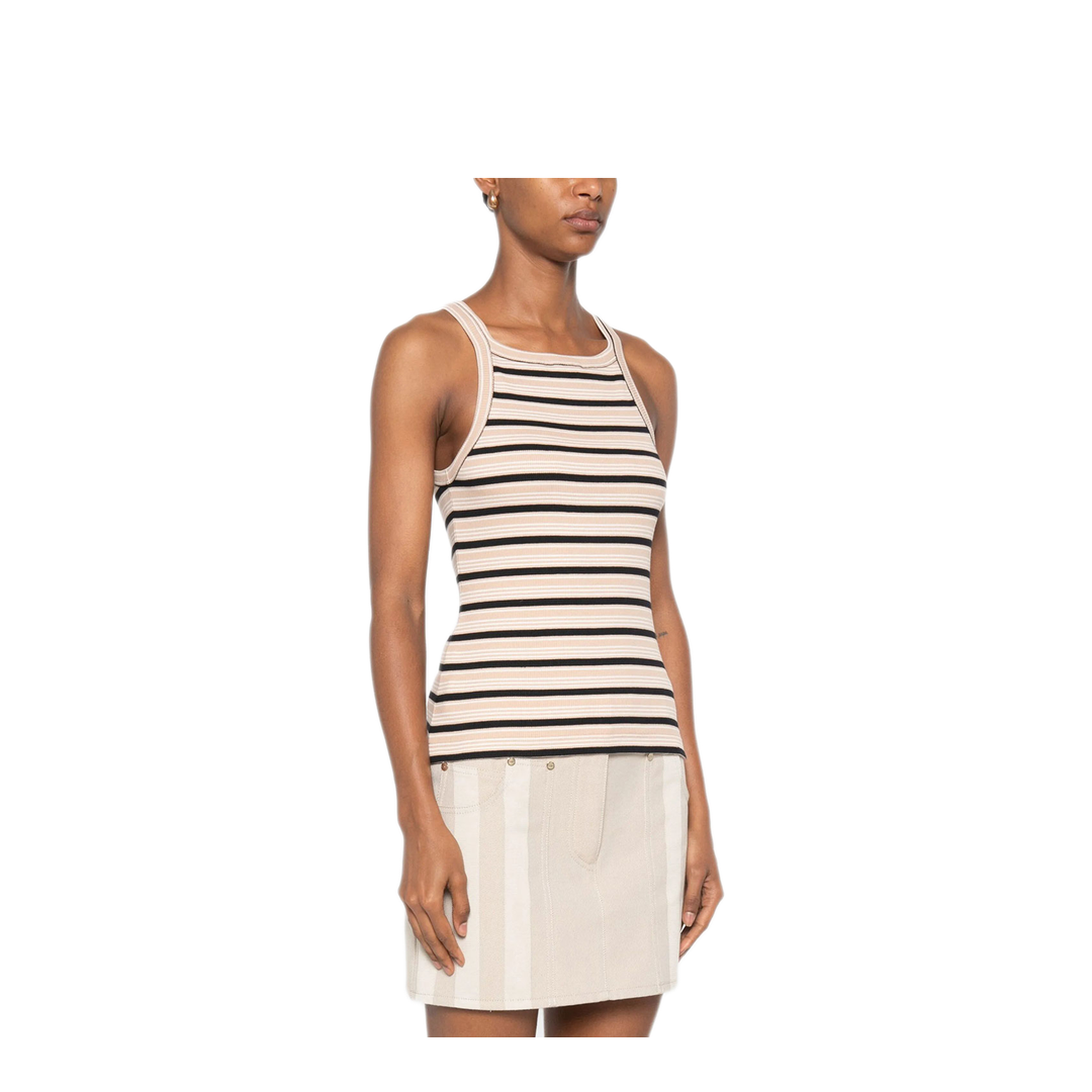 Multicolour Cotton Striped Knit Top - Image 3
