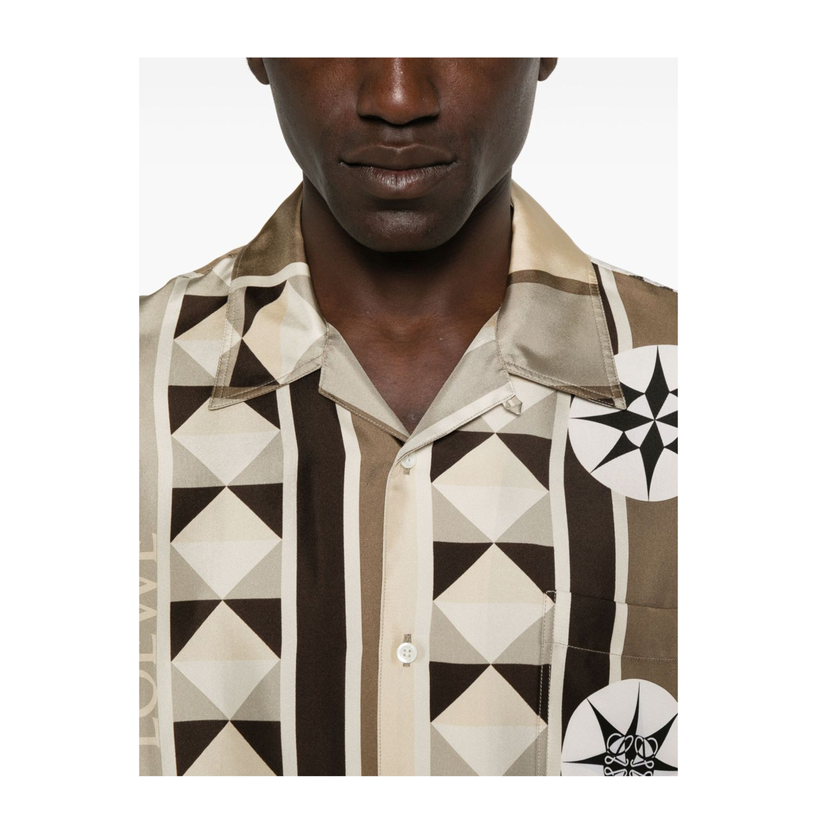 Short Sleeve Shirt in Silk Multicolor - Image 3