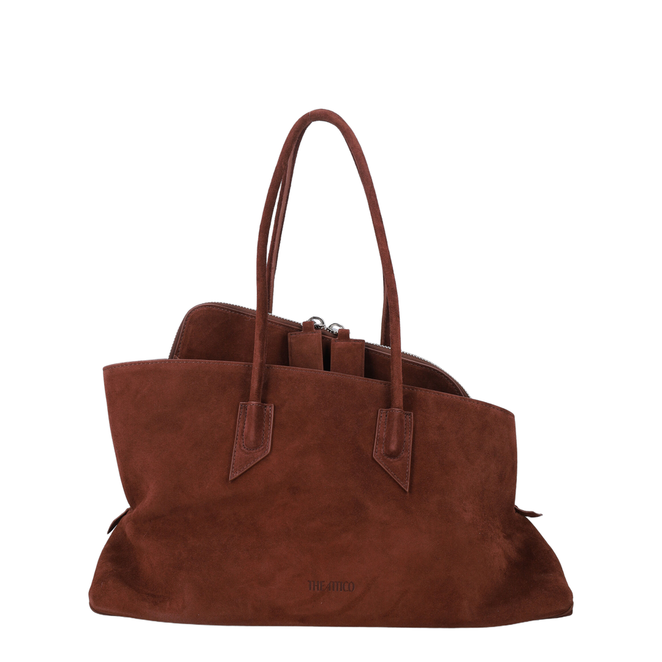 La Passeggiata Medium Suede Top Handle Bag - Light Chocolate - Image 5