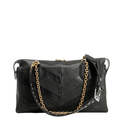 Panthea Nappa Leather Shoulder Bag - Black - Image 3