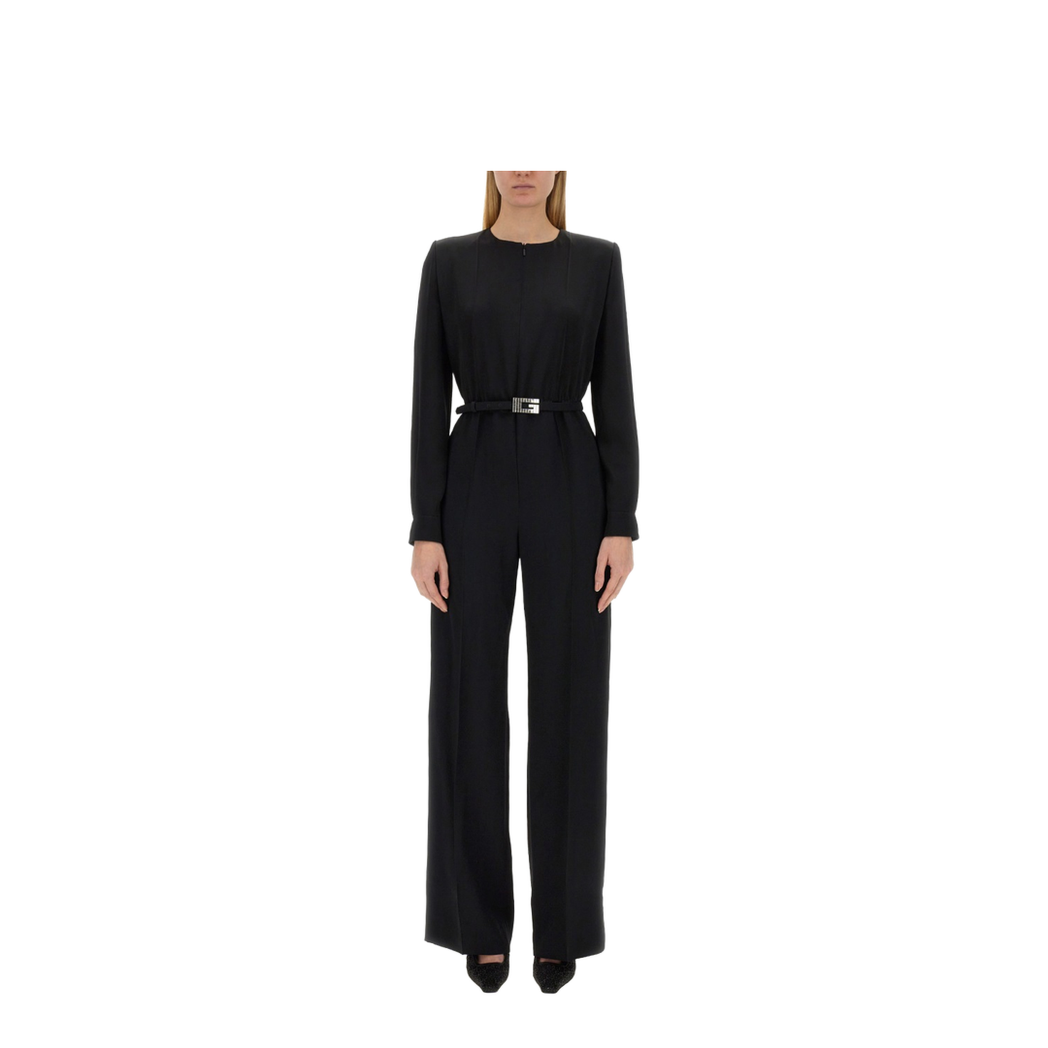 Viscose Jumpsuit with Belt - Image 1