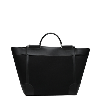 Calfskin and Panama Bag in Black - Image 2
