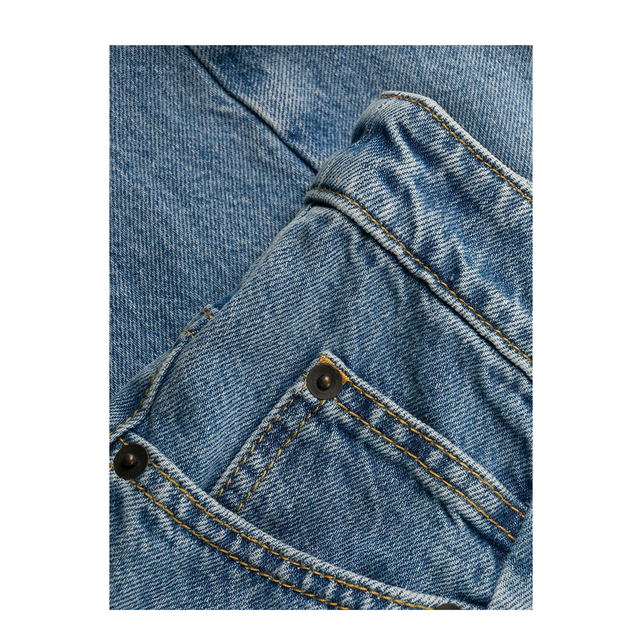 Blue Denim Regular-waisted Wide-leg Jeans - Image 2