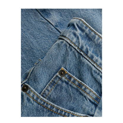 Blue Denim Regular-waisted Wide-leg Jeans - Image 2