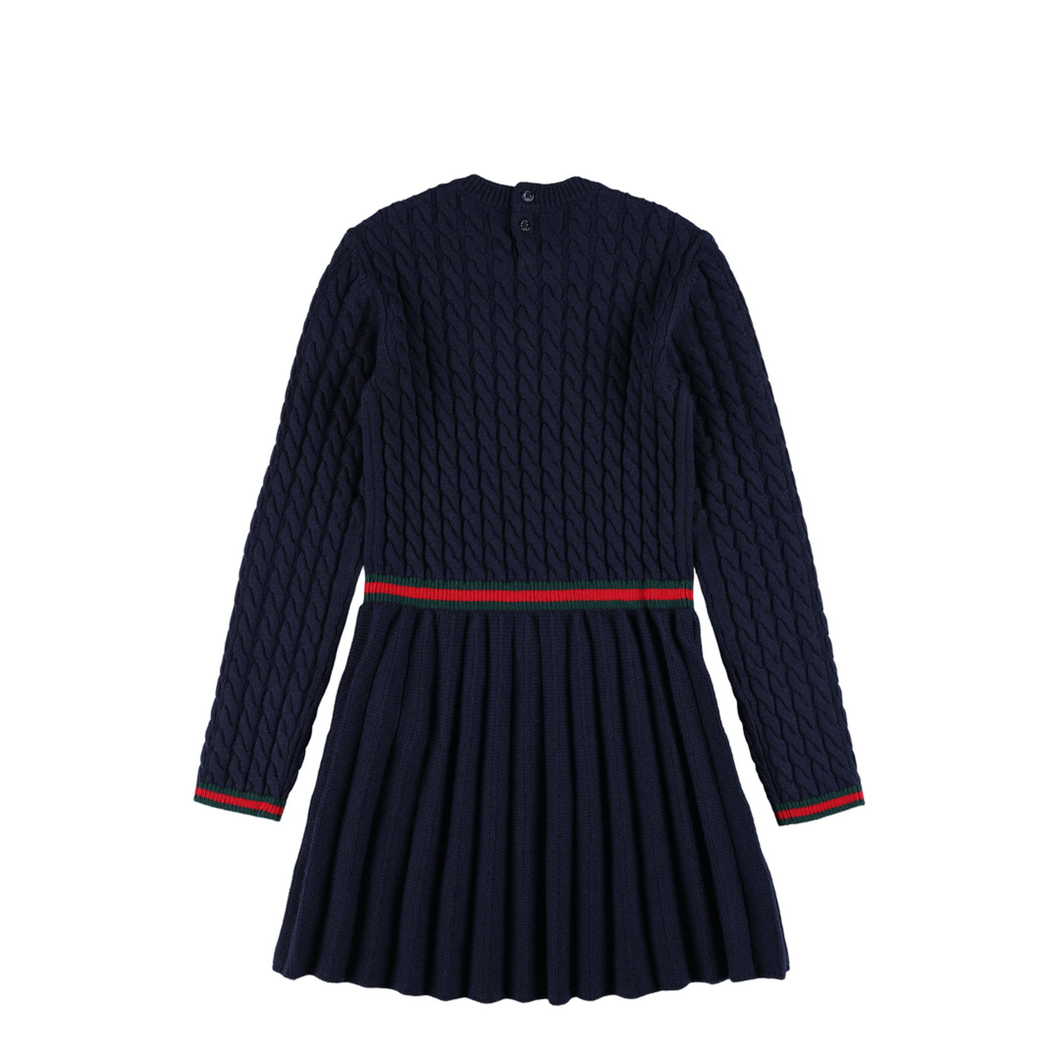 Blue Wool Dress with Web Detail - Image 3