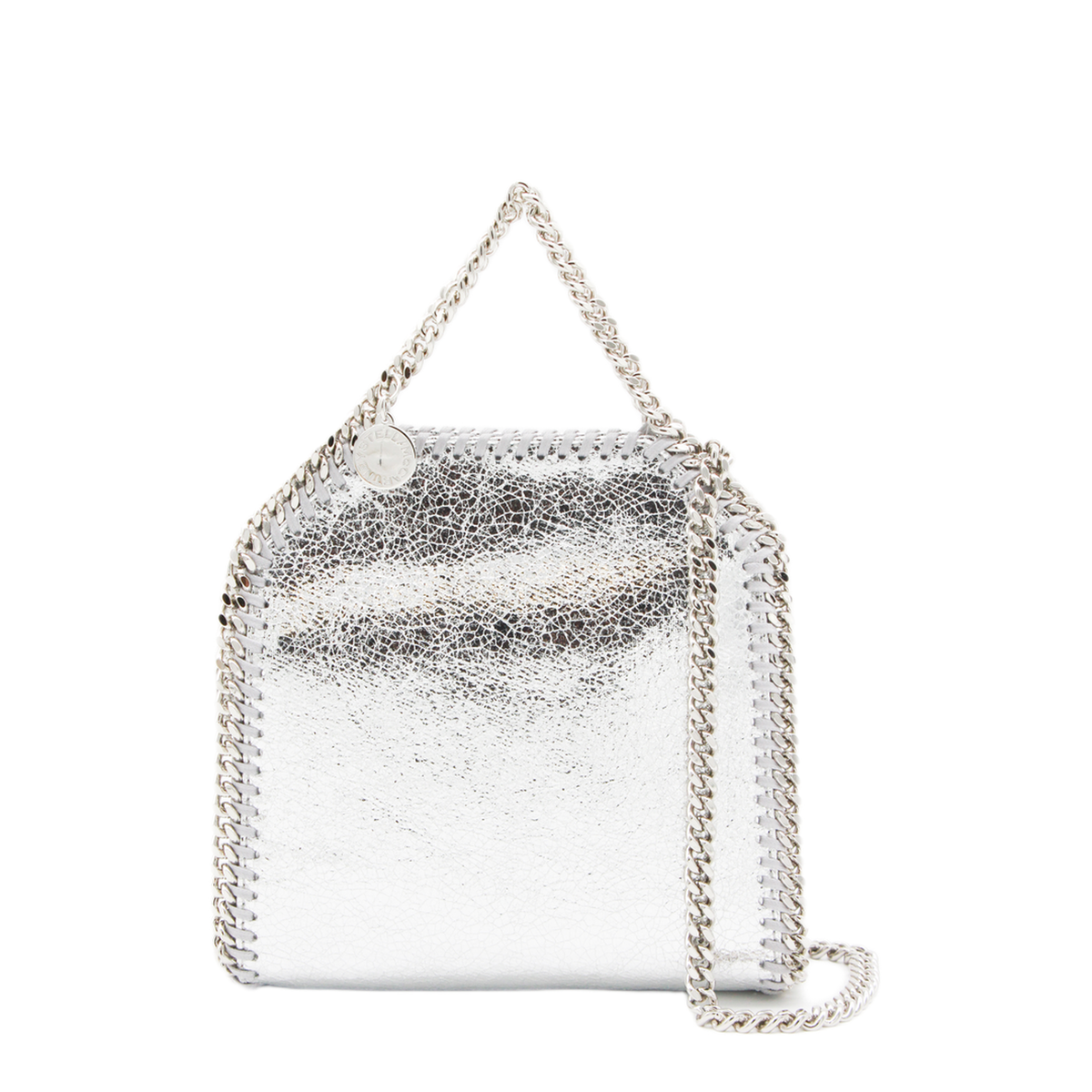 Falabella Tiny Cracked Metallic Polyester Tote Bag - Silver - Image 2