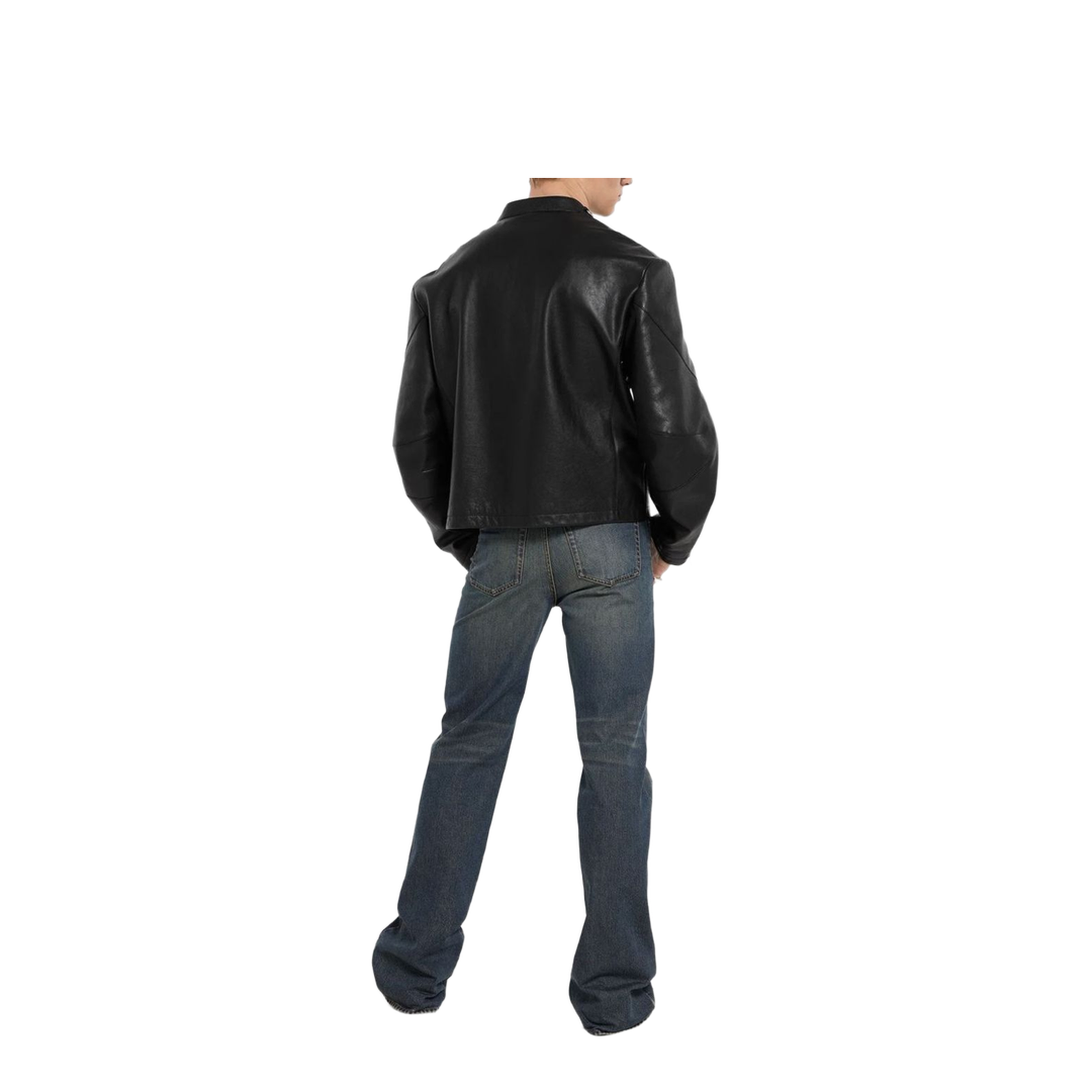 Leather Jacket with Horsebit in Black - Image 3