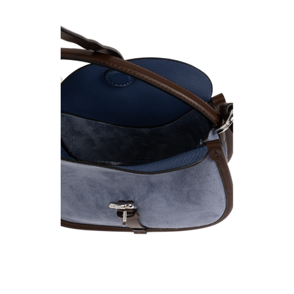 Pony Small Calf Suede Shoulder Bag - Blue (Light Blue) - Image 5