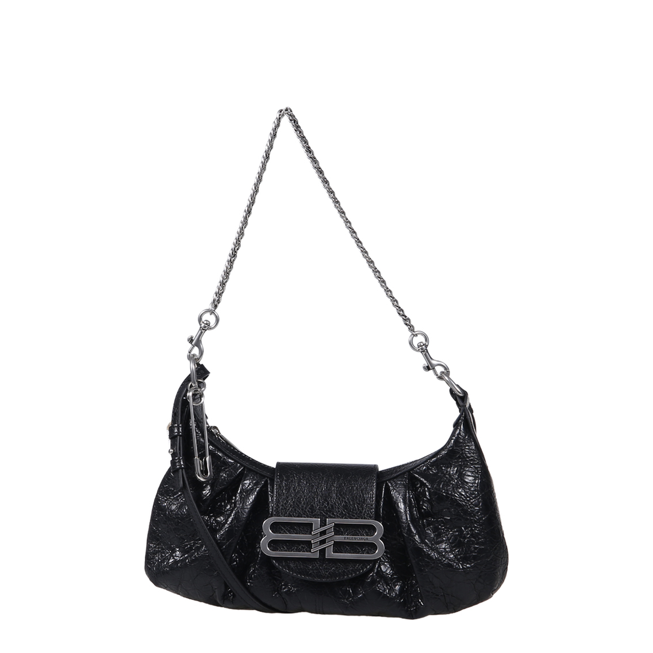 Black Leather Small Pamela Shoulder Bag - Image 1