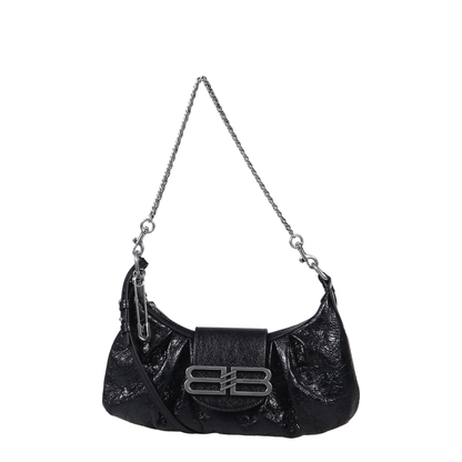 Black Leather Small Pamela Shoulder Bag - Image 1