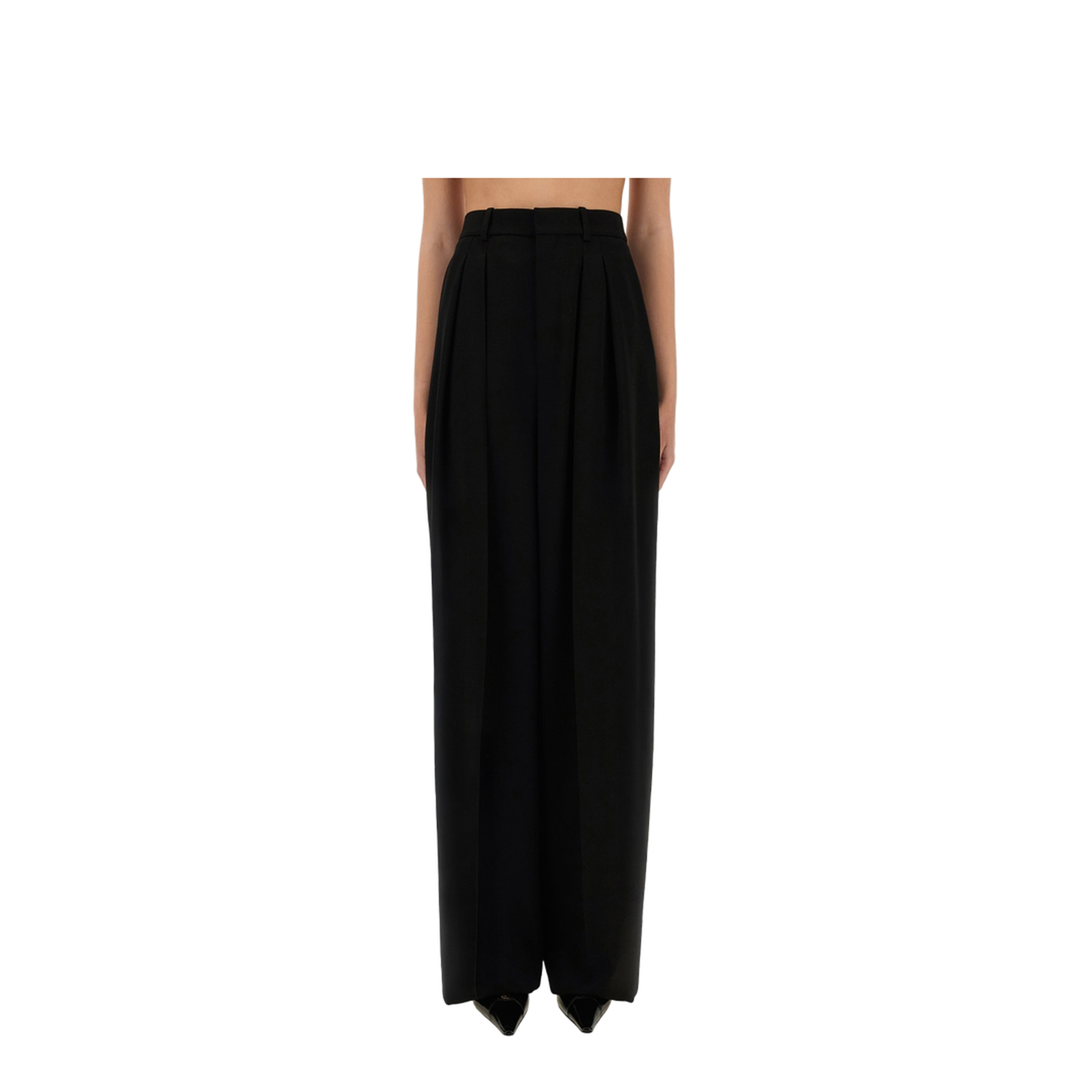 Wide-Leg Pants in Grain De Poudre - Image 1