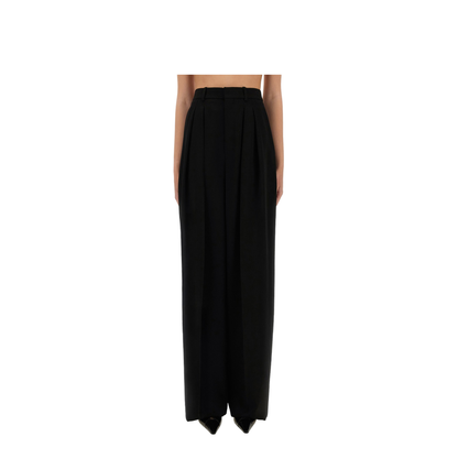Wide-Leg Pants in Grain De Poudre - Image 1