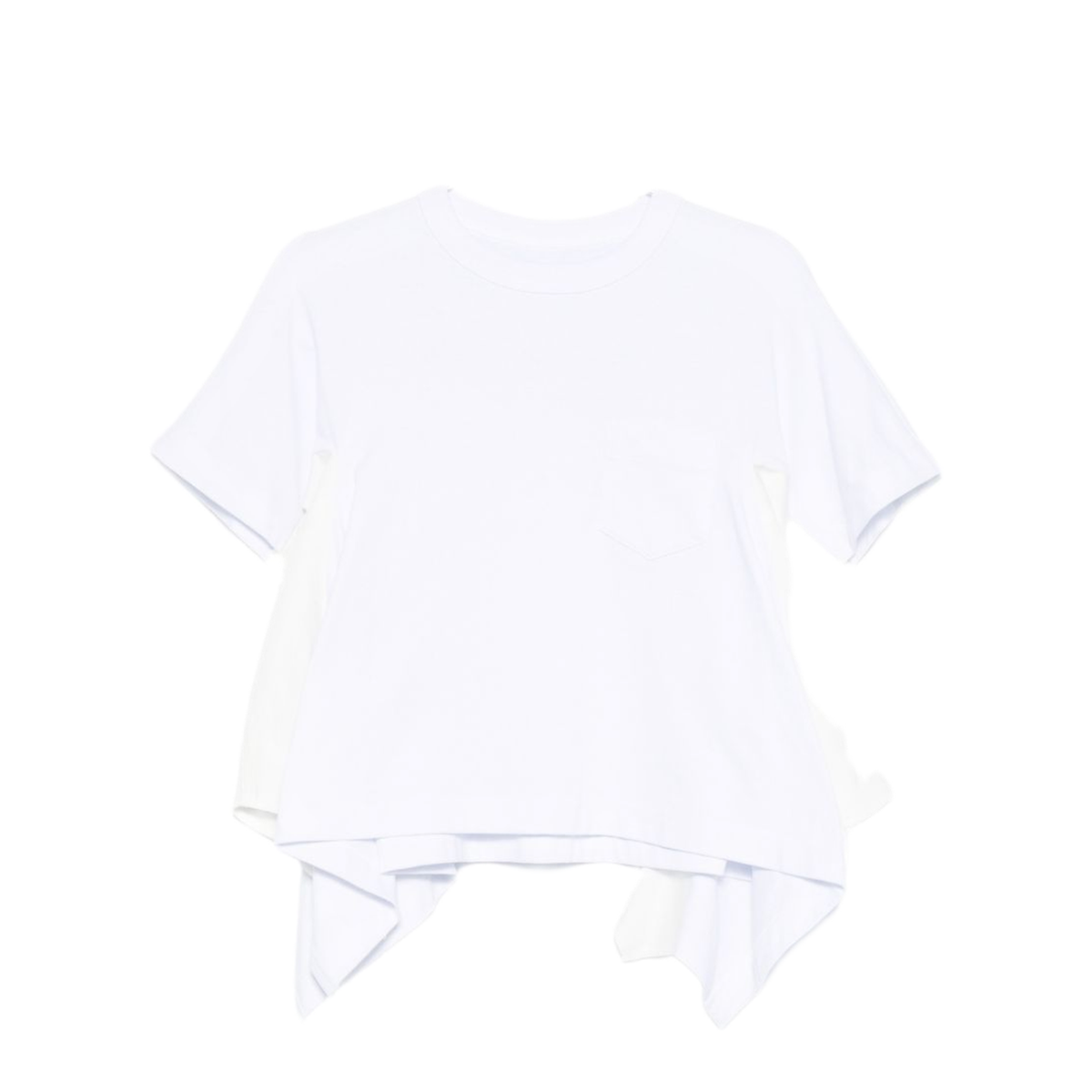 White Chest Pocket Layered Effect T Shirt - Image 1
