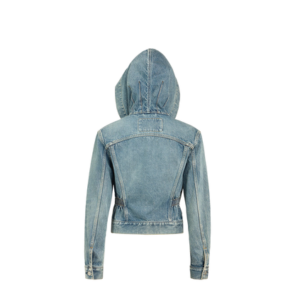 Denim Jacket with Hood - Image 2